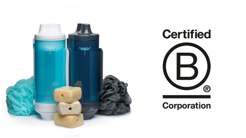 SNOAP Refillable Soap Dispenser System with Certified B Corporation logo