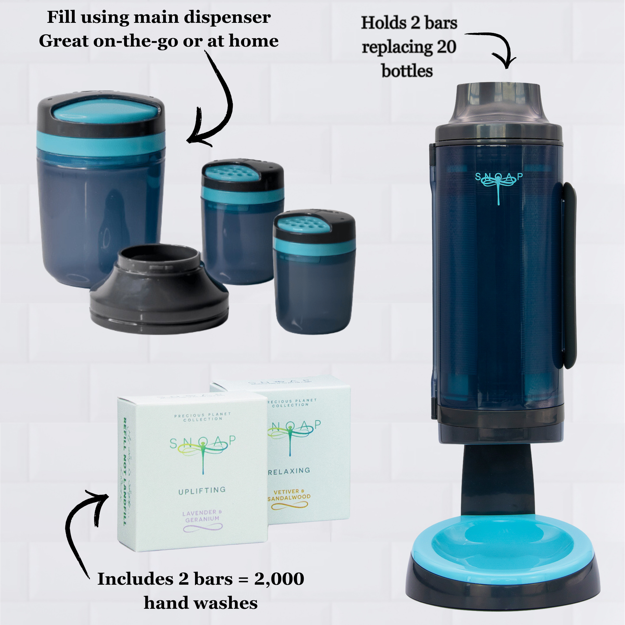 Eco Friendly Solid Soap Dispenser Bundle - SNOAP