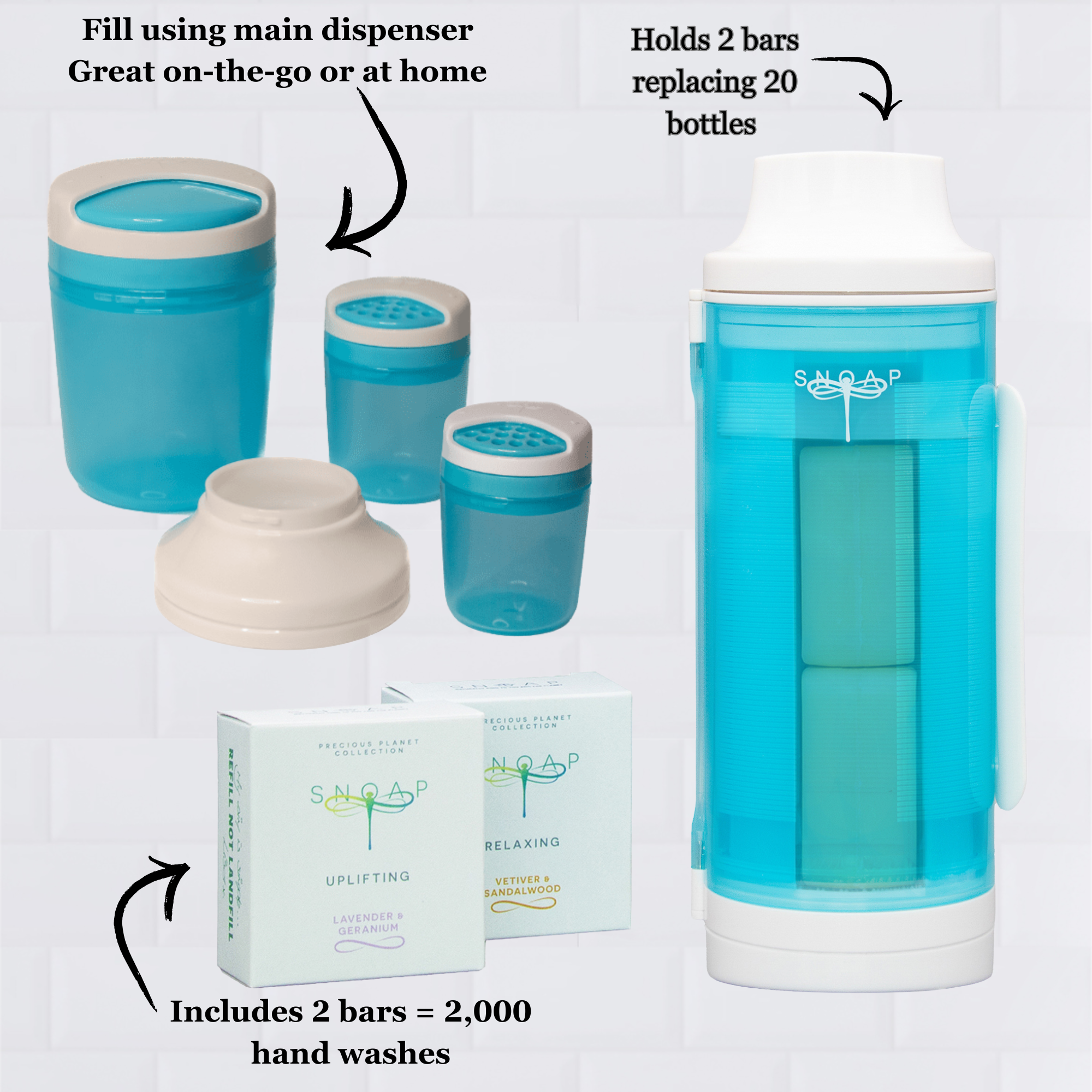 Eco Friendly Solid Soap Dispenser Bundle - SNOAP