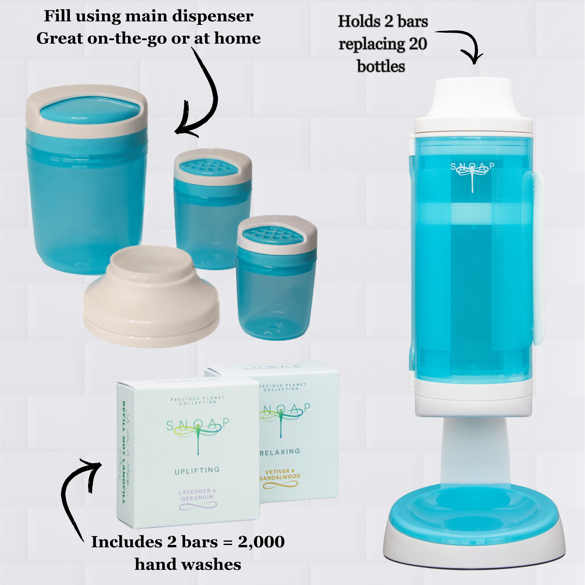 Eco Friendly Solid Soap Dispenser Bundle - SNOAP
