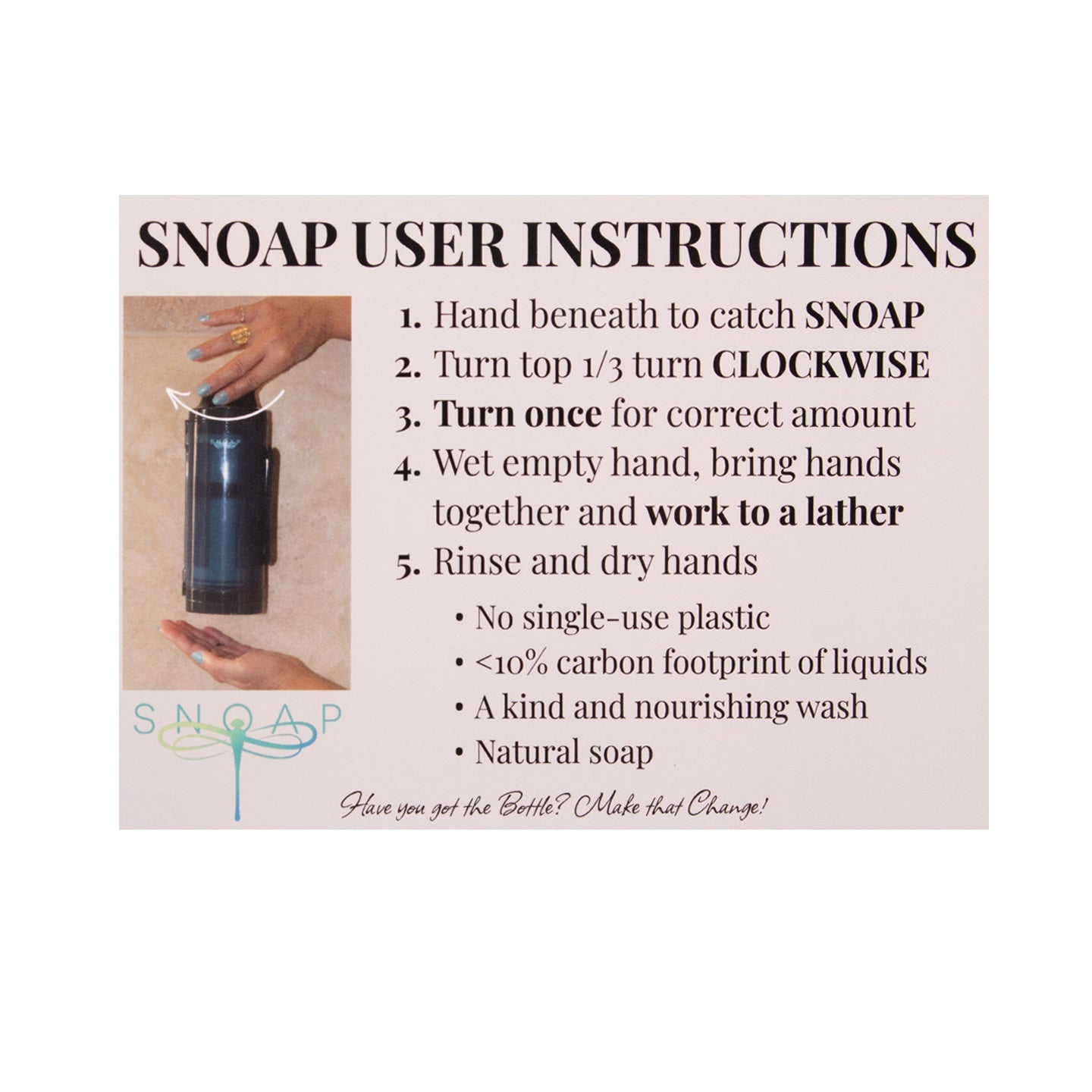 SNOAP Dispenser Anti-Tamper and Instructions Kit