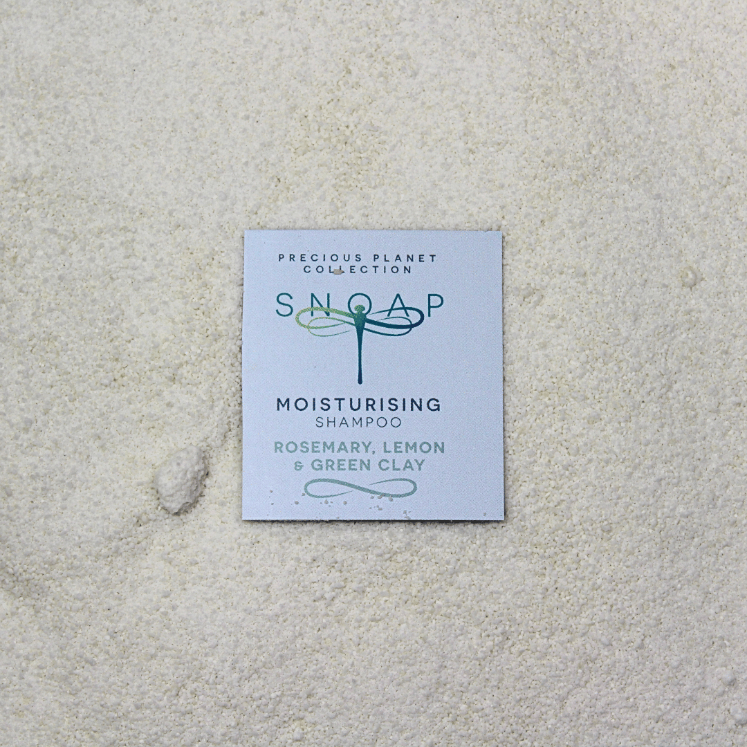 SNOAP moisturising shampoo for normal hair in sustainable wrapping, rosemary, lemon & green clay shampoo made in the UK