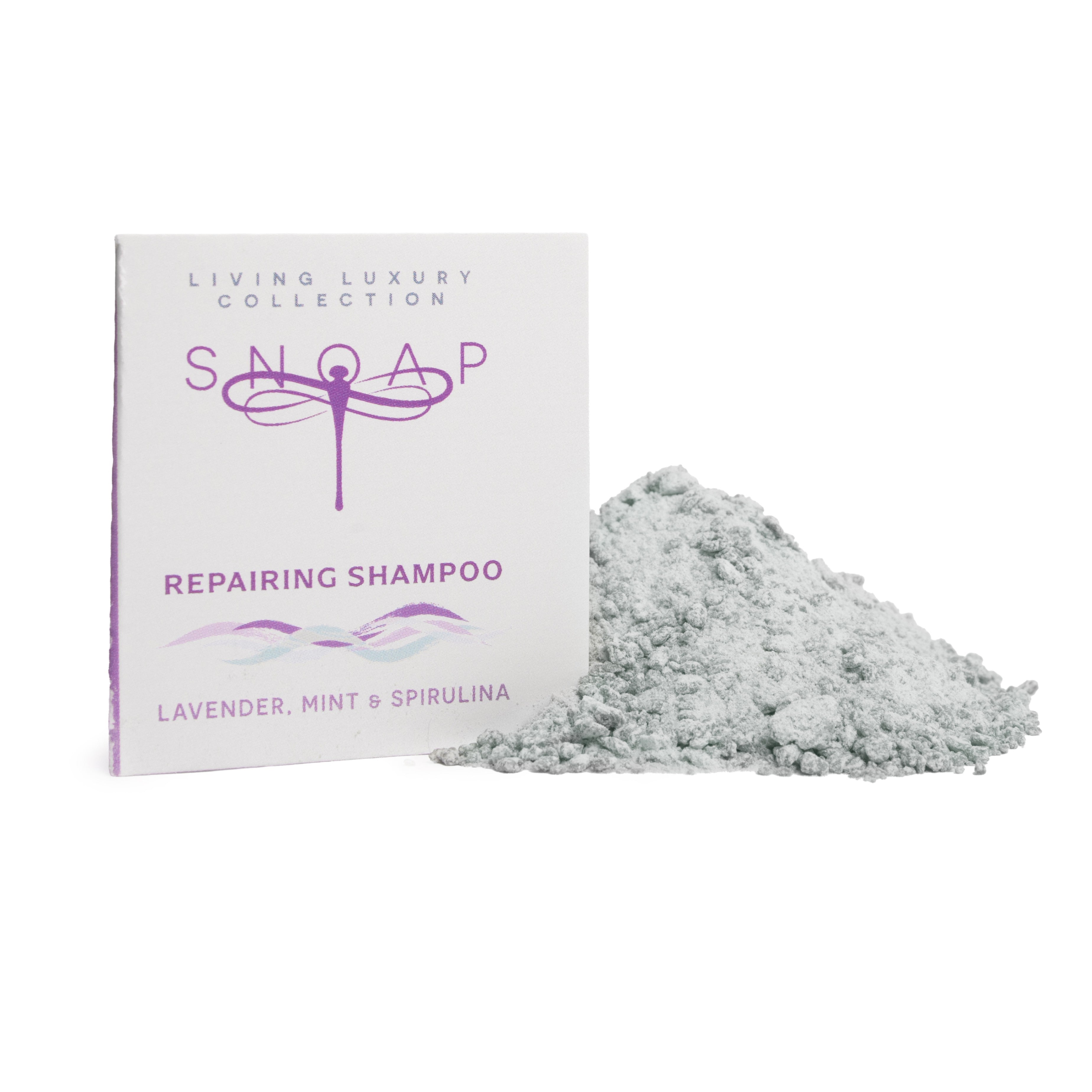 Repairing Shampoo for Coloured Hair – Lavender, Mint & Spirulina – 30g Pre-Ground Refill
