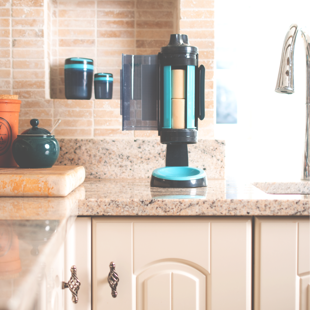 SNOAP Soap Dispenser with Counter Stand & 2 Soaps