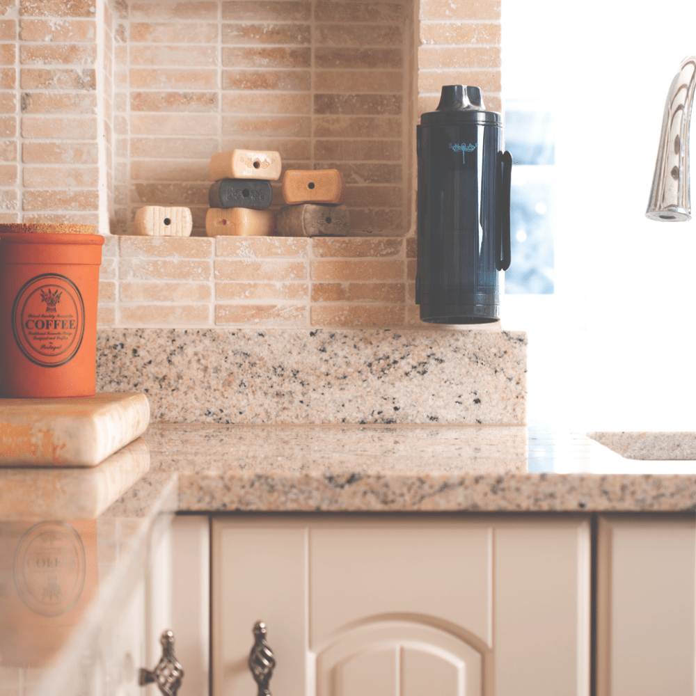 SNOAP Dispenser in Anthracite Grey Wall mounted in kitchen