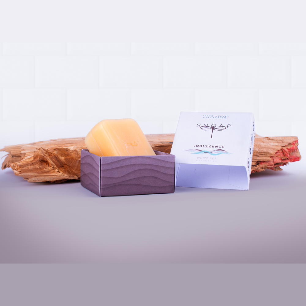 SNOAP Indulgence soap bar. Rich, warming, and deeply moisturising for skin that feels soft and pampered.