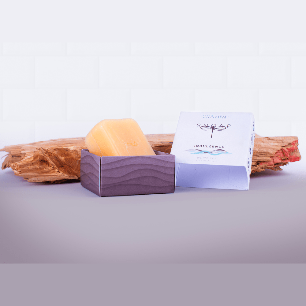 SNOAP Indulgence soap bar. Rich, warming, and deeply moisturising for skin that feels soft and pampered.