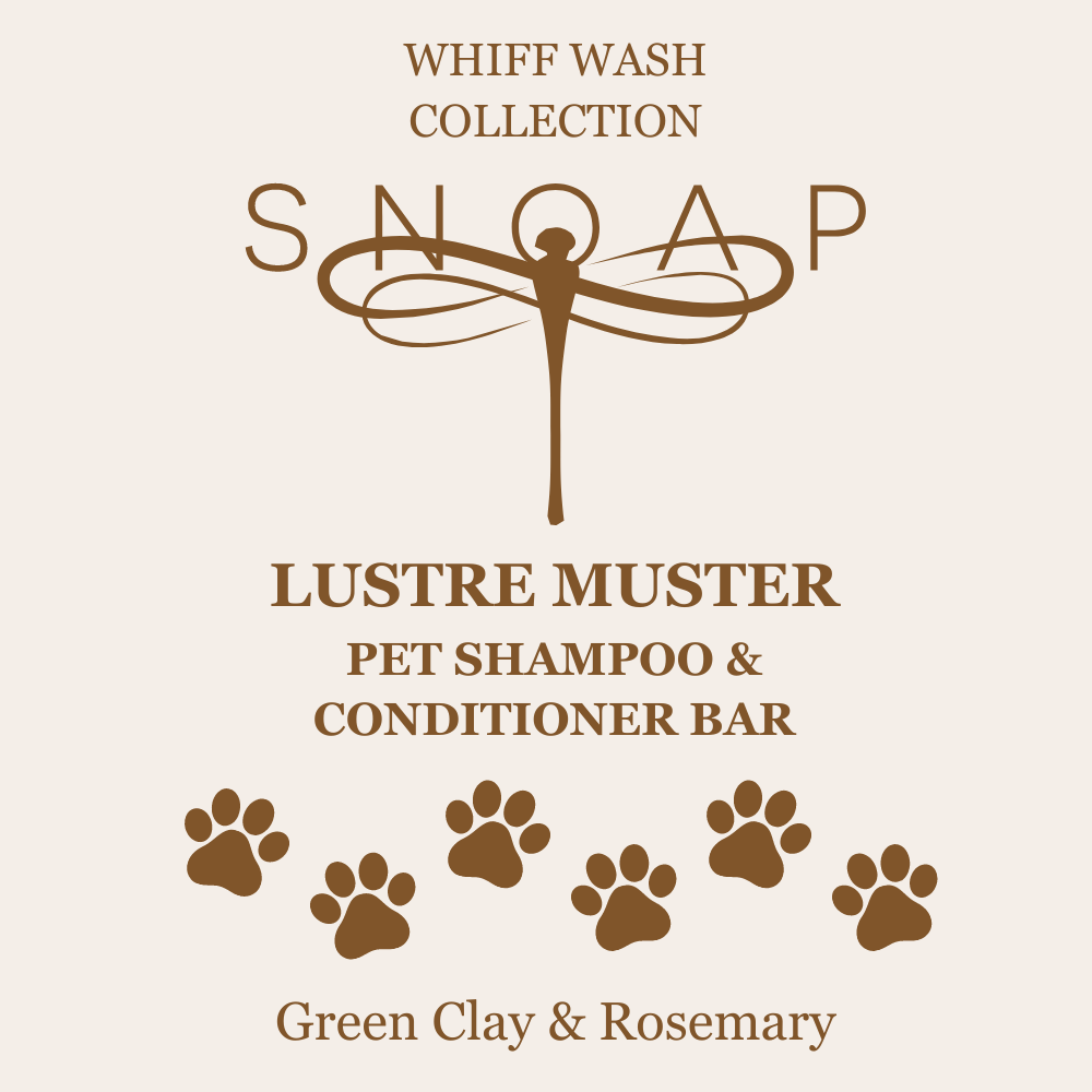Lustre Muster SNOAP pet Shampoo front label