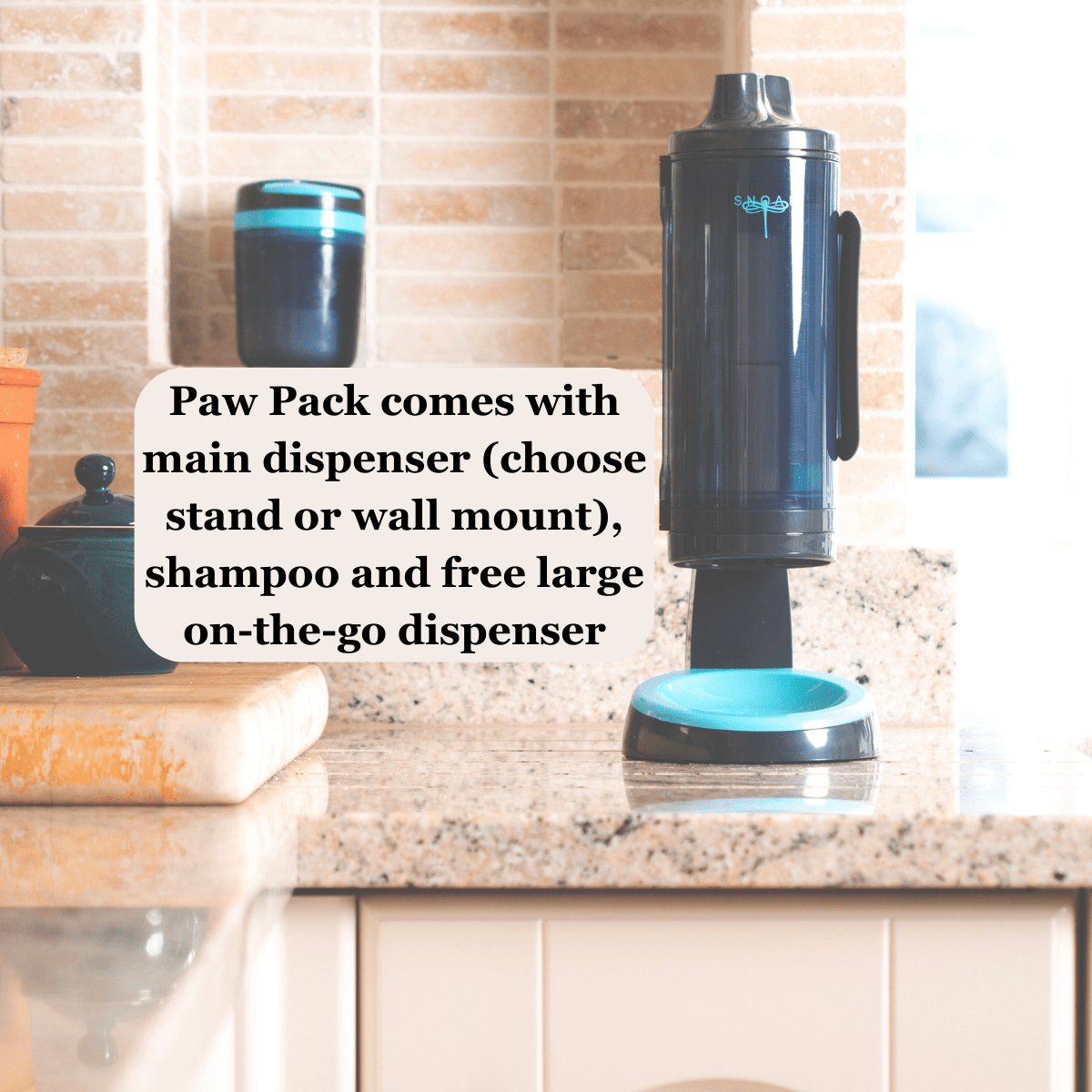 SNOAP Perfect Pet Pack in anthracite grey with dispenser, shampoo bar, travel dispenser and optional stand