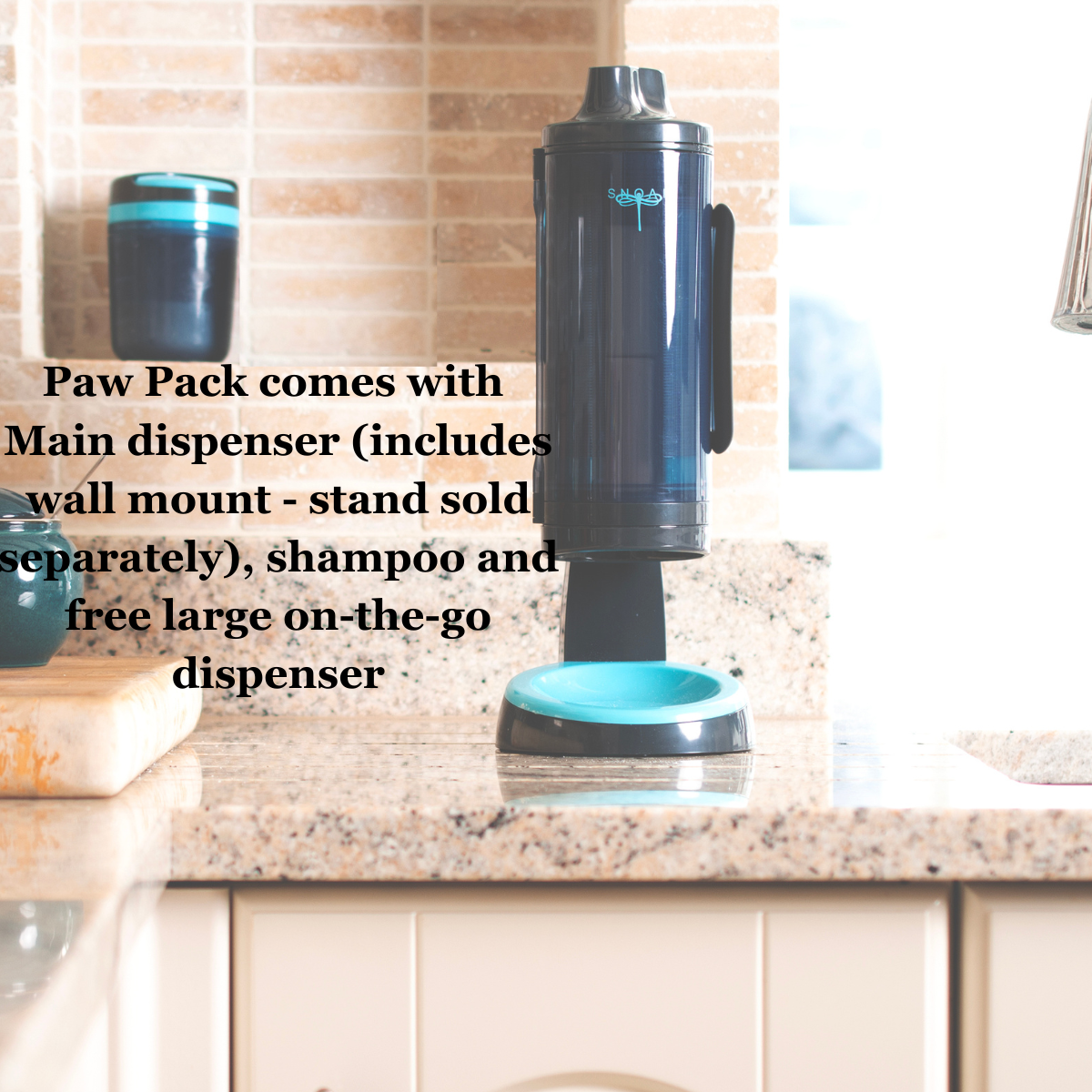 SNOAP Perfect Pet Pack in anthracite grey with dispenser, shampoo bar, and travel dispenser and optional stand