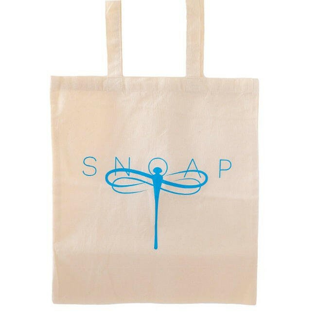 SNOAP tote Bag on white background