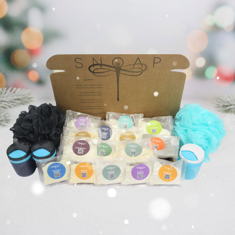 SNOAP Mega Discovery Set packaged as a luxury sustainable gift box